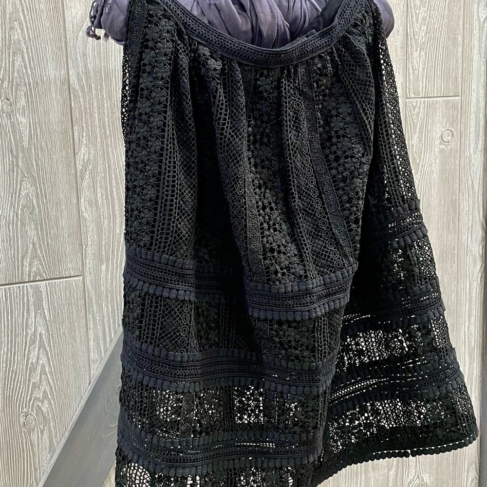 All Saints Black Lace Embellished Midi Skirt - Picture 2 of 4